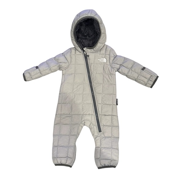 The North Face Thermoball Eco Gray Kids One Piece Snowsuit Bunting Sz 3-6 Months - Picture 1 of 6